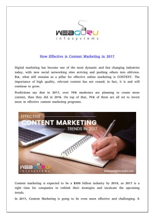 How Effective is Content Marketing in 2017