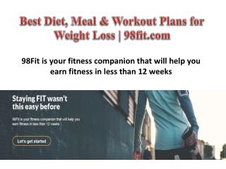 Best Diet, Meal & Workout Plans for Weight Loss | 98fit.com