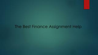 The Best Finance Assignment Help
