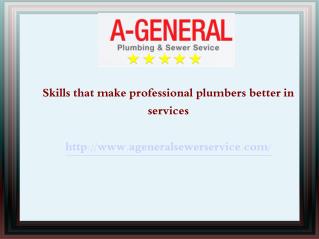 Skills that make professional plumbers better in services