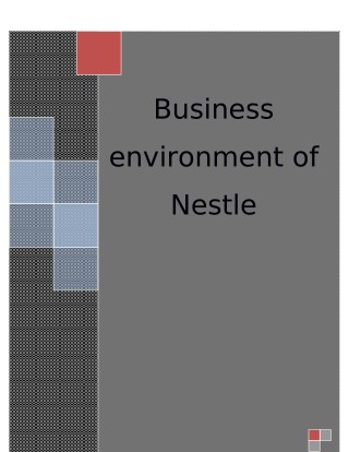 Business Environment Sample Of Nestle