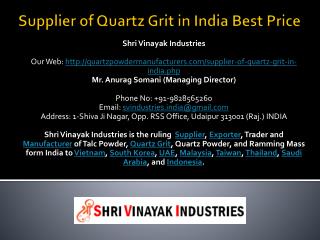 Supplier of Quartz Grit in India Best Price