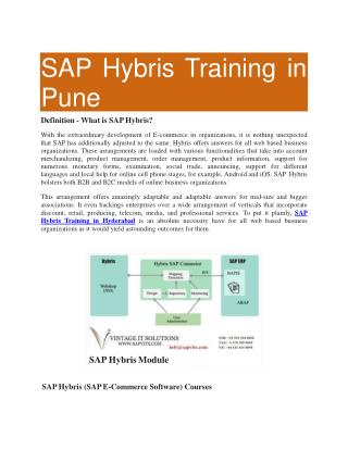 SAP Hybris Training in Pune