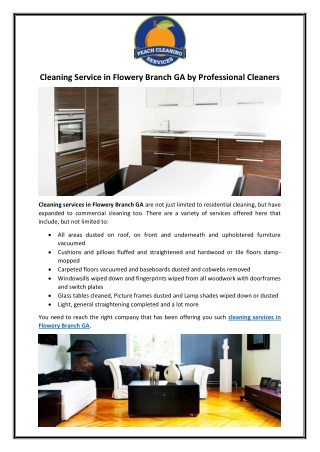 Cleaning Service in Flowery Branch GA by Professional Cleaners