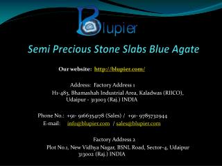 Semi Precious Stone Slabs Blue Agate