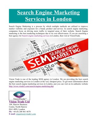 Search Engine Marketing Services in London