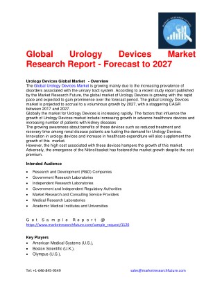 Global Urology Devices Market Research Report - Forecast to 2027