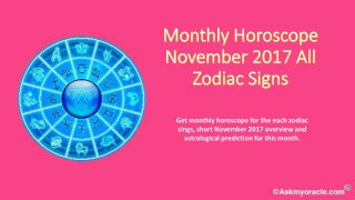 Monthly Horoscope Forecast | November Horoscope Predictions 2017