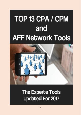 Top 13 CPA / CPM and AFF Networks Tools
