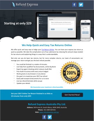 We Help Quick and Easy Tax Returns Online