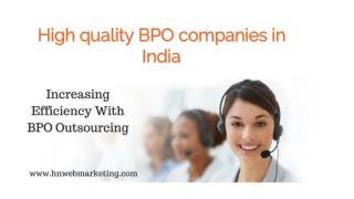 High quality BPO companies in India