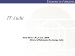 Kevin Savoy, CPA, CISA, CISSP Director of Information Technology Audits
