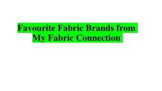 Designer Fabric | Discount Fabric | Fashion