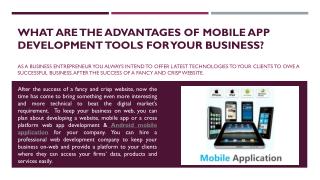 What are the Advantages of Mobile App Development Tools for Your Business?