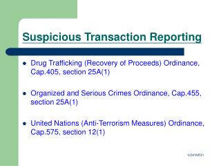 PPT - Suspicious Transaction Reporting PowerPoint Presentation, Free ...