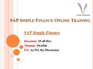 SAP Simple Finance Training Course Content PPT