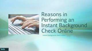 Reasons in Performing an Instant Background Check Online