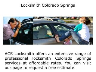 Locksmiths In Colorado Springs