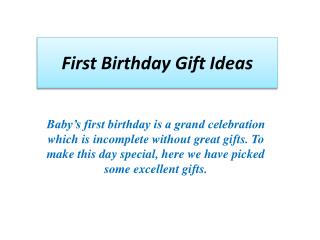 First Birthday Gift Ideas