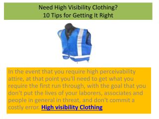 Need High Visibility Clothing? 10 Tips for Getting It Right