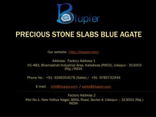 Precious Stone Slabs Blue Agate