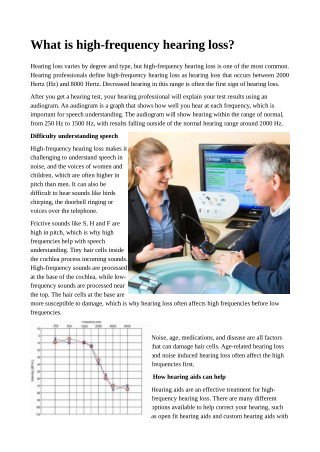 What is high-frequency hearing loss?