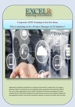 Corporate APM Training is best for those,Who is planning to be a Project Manager in IT Industry?