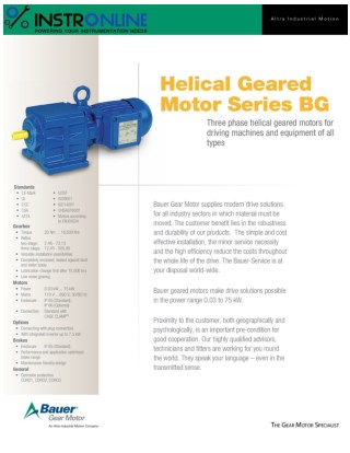 Instronline Bauer Gear Motor BG Series Helical Geared Motor