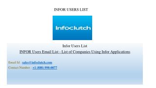 Infor application users list