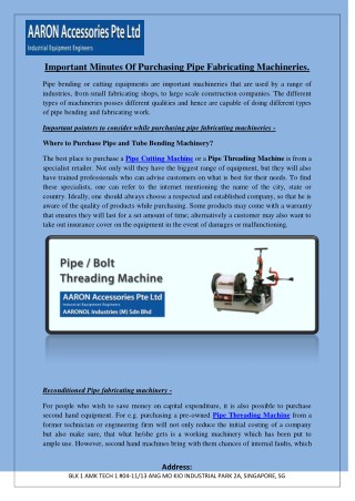 Pipe Cutting Machine