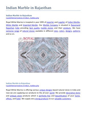 Indian Marble in Rajasthan