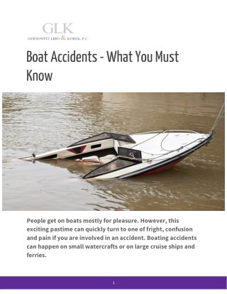 Boat Accidents - What You Must Know