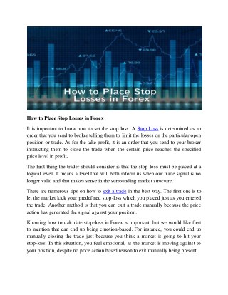 How to Place Stop Losses in Forex