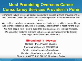 Most Promising Overseas Career Consultancy Services Provider in Pune