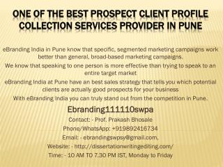 One of the Best Prospect Client Profile Collection Services Provider in Pune