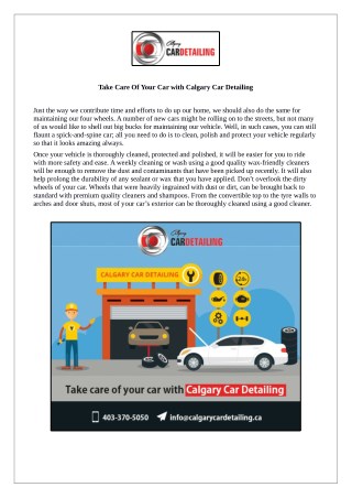 Take Care Of Your Car with Calgary Car Detailing