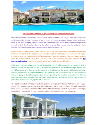 Buy apartments in kalkan