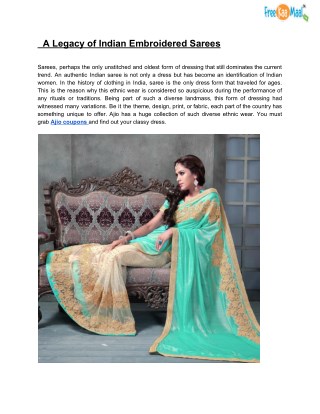 A Legacy of Indian Embroidered Sarees