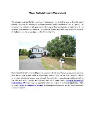 Meyer Realty & Property Management