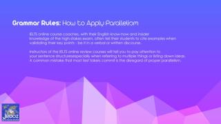 Grammar Rules: How to Apply Parallelism