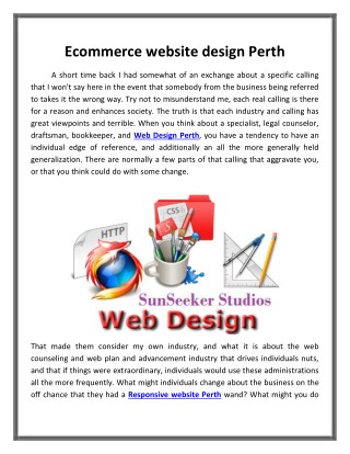 Ecommerce website design Perth