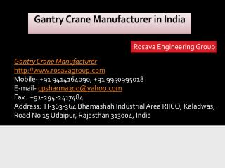 Gantry Crane Manufacturer in India