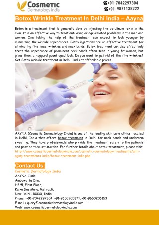 Botox Skin Treatment in Delhi – Aayna