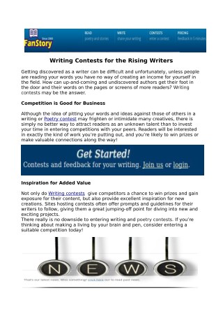 Writing Contests for the Rising Writers