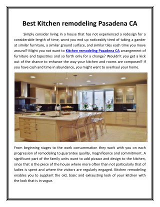 Best Kitchen remodeling Pasadena CA