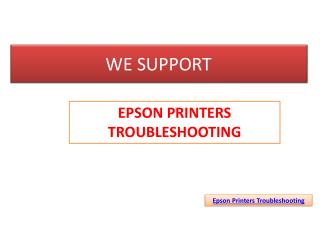 Epson Printers Troubleshooting