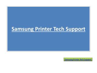 Samsung Printer Tech Support