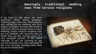 Amazingly Traditional Wedding Vows From Various Religions