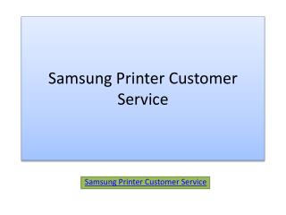 Samsung Printer Customer Service