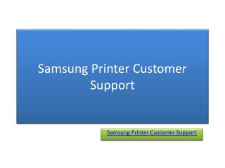 Samsung Printer Customer Support